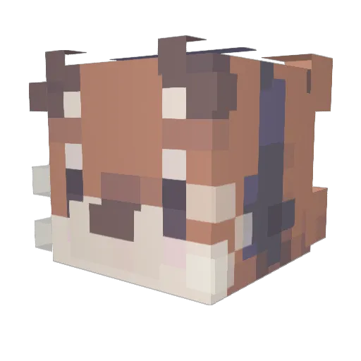 icebearlu Minecraft avatar head, 3D render
