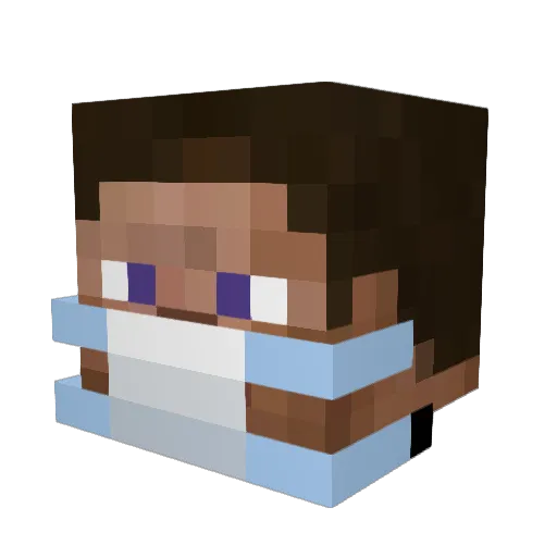 icecuberube Minecraft avatar head, 3D render