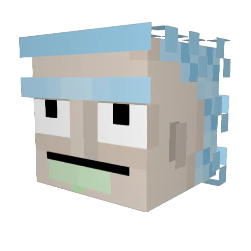 icedoutside Minecraft avatar head, 3D render