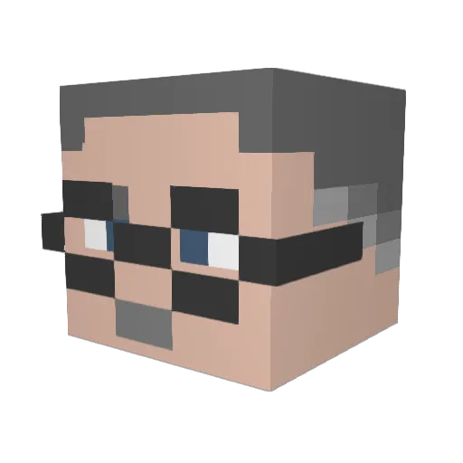iceefloors Minecraft avatar head, 3D render
