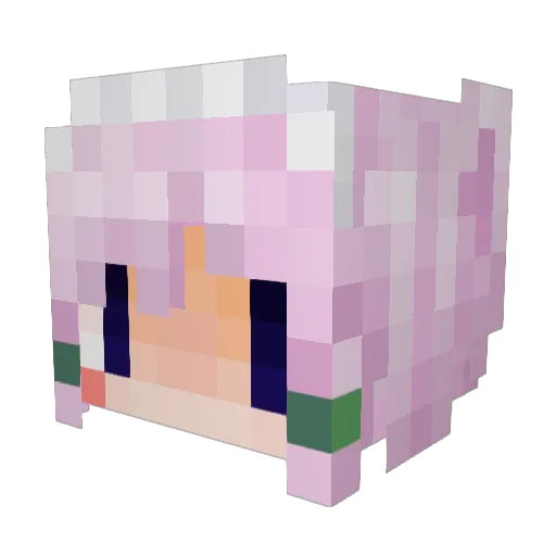 icelet Minecraft avatar head, 3D render