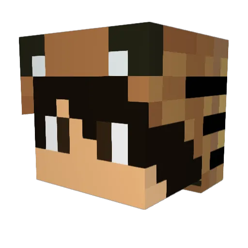 icemop Minecraft avatar head, 3D render