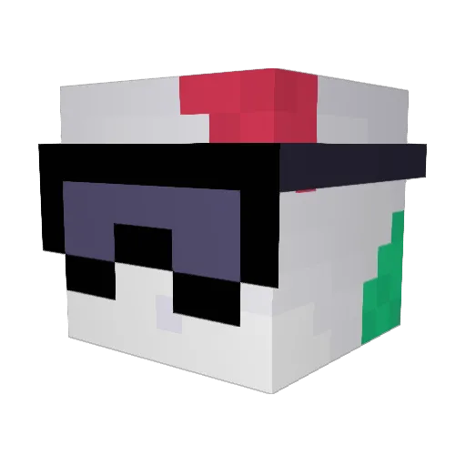icequbz Minecraft avatar head, 3D render