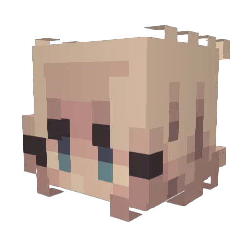 icewolft Minecraft avatar head, 3D render