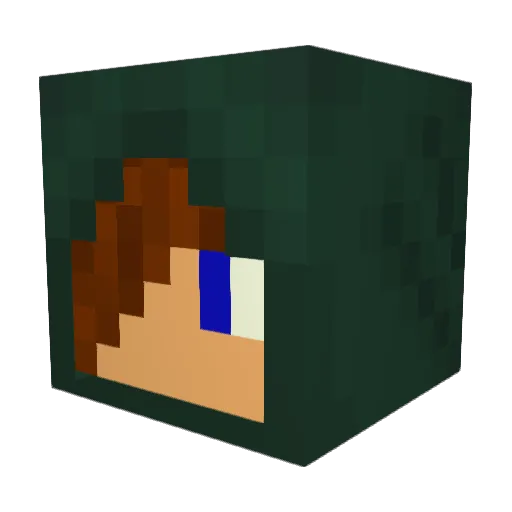 iceynarwhal Minecraft avatar head, 3D render
