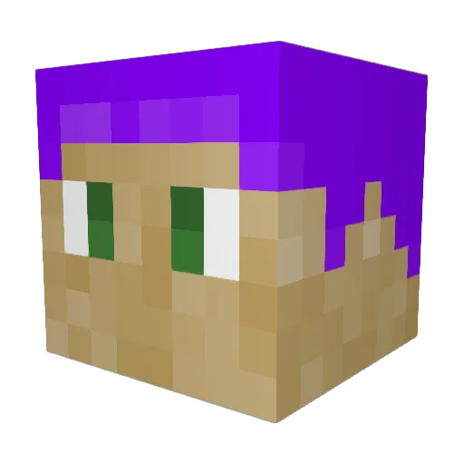 ichaubu Minecraft avatar head, 3D render