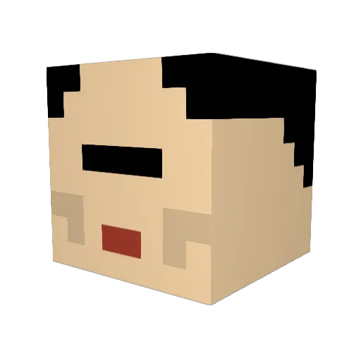 ichirochan Minecraft avatar head, 3D render