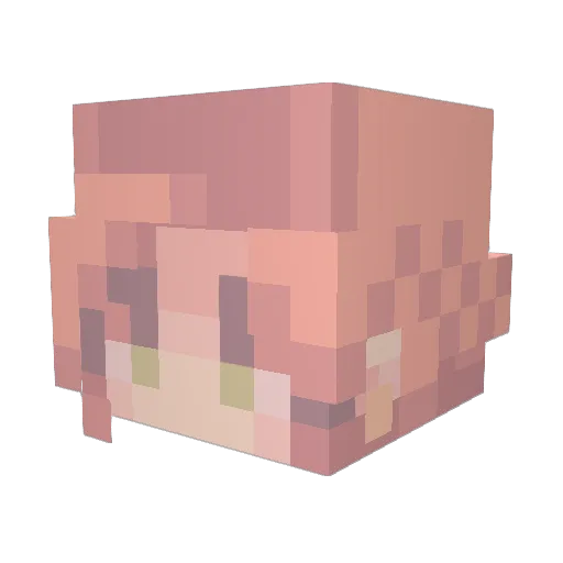 ichirugame Minecraft avatar head, 3D render