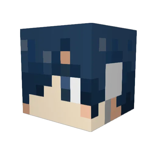 ichisiki Minecraft avatar head, 3D render