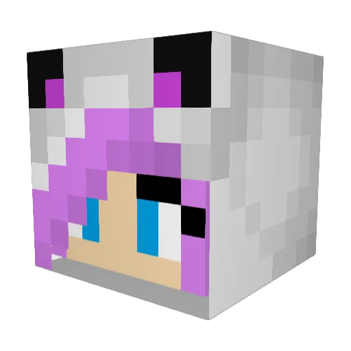 ictaria Minecraft avatar head, 3D render