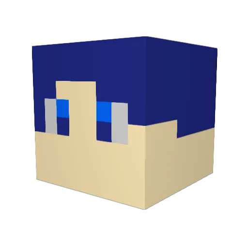 icuman Minecraft avatar head, 3D render
