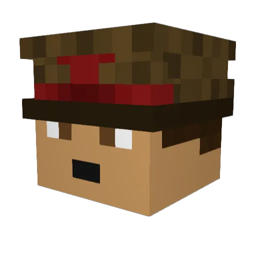 idanranan Minecraft avatar head, 3D render