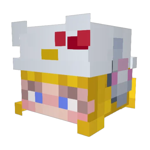 idaqt Minecraft avatar head, 3D render