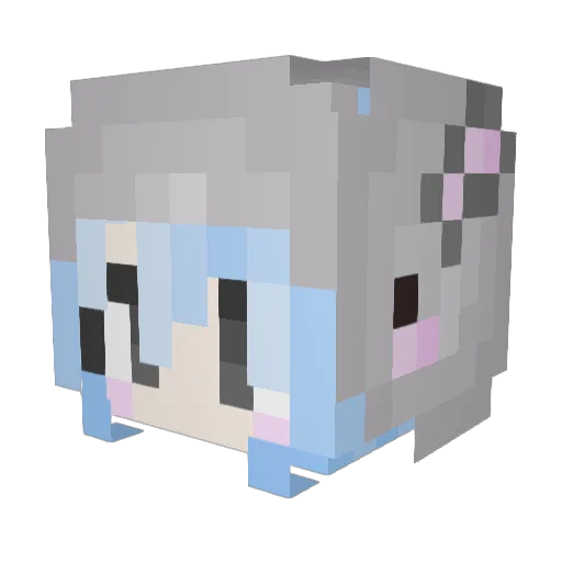 idcccc Minecraft avatar head, 3D render
