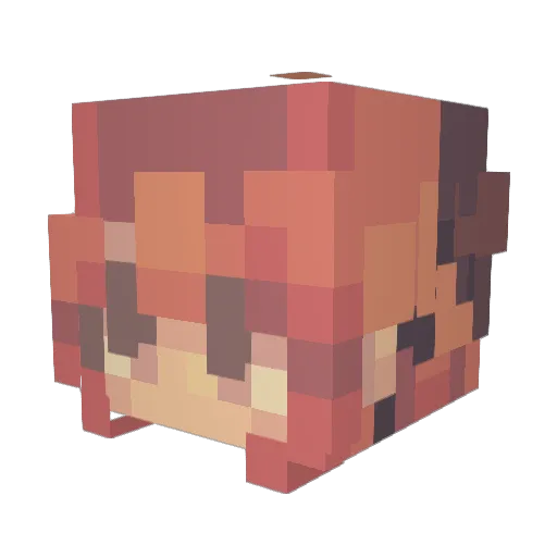 identidem Minecraft avatar head, 3D render