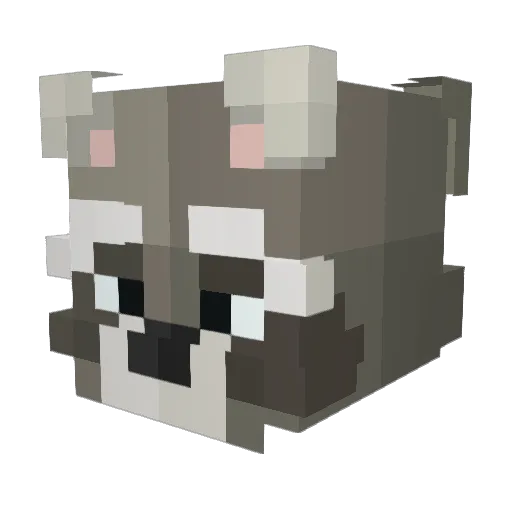 idided Minecraft avatar head, 3D render
