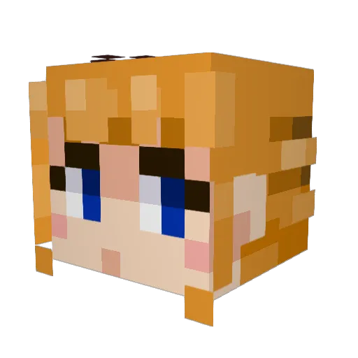 idiotel Minecraft avatar head, 3D render