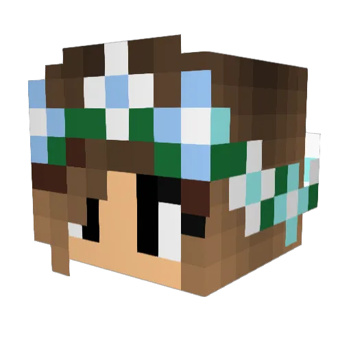 idkjuu Minecraft avatar head, 3D render