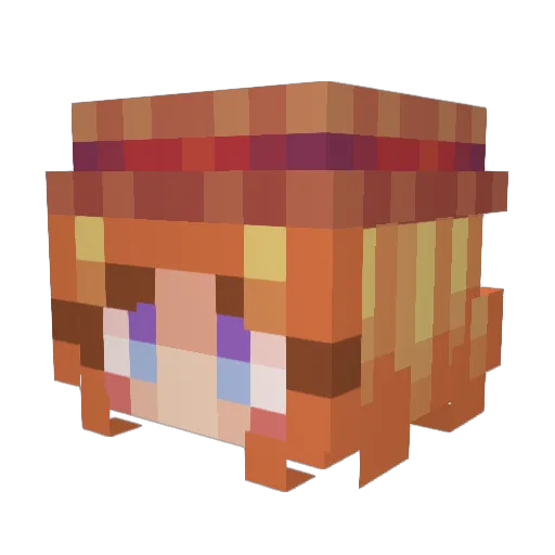 idouardu Minecraft avatar head, 3D render