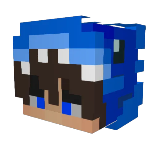 idref11 Minecraft avatar head, 3D render