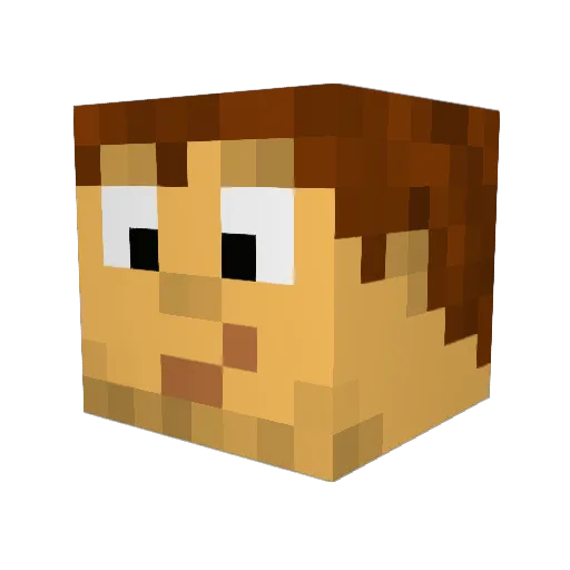 ieatcom Minecraft avatar head, 3D render