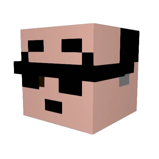 ieeck Minecraft avatar head, 3D render