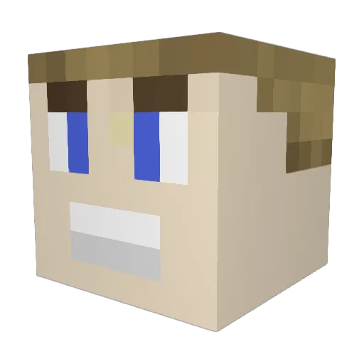 igi00009 Minecraft avatar head, 3D render