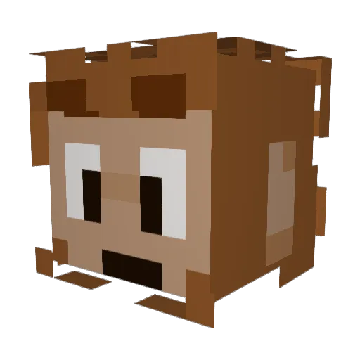ihateglasses Minecraft avatar head, 3D render