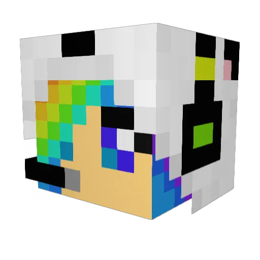 iheartPanda Minecraft avatar head, 3D render