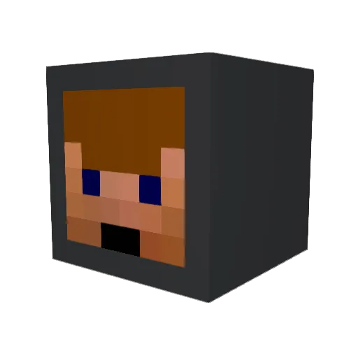 ihorter Minecraft avatar head, 3D render
