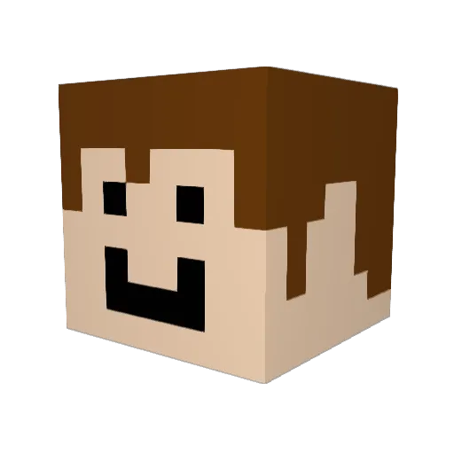 ihreeeee Minecraft avatar head, 3D render
