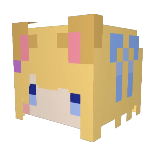 ihrtdoll Minecraft avatar head, 3D render