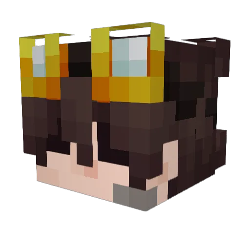 iiAndrw Minecraft avatar head, 3D render
