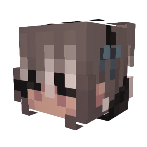 iiCattastrophe Minecraft avatar head, 3D render