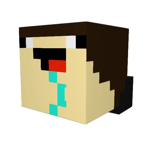 iiDerpnub Minecraft avatar head, 3D render