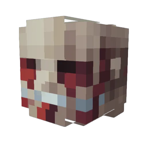 iiLew Minecraft avatar head, 3D render