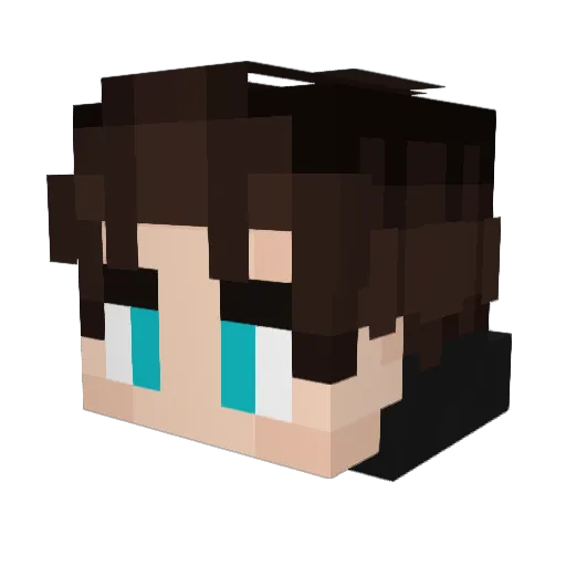 iiLnaN Minecraft avatar head, 3D render