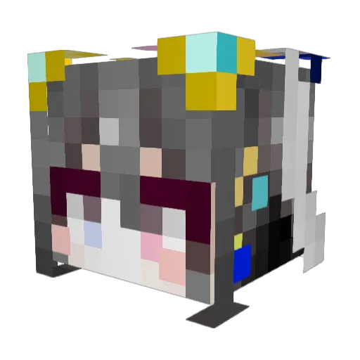 iiNnn Minecraft avatar head, 3D render