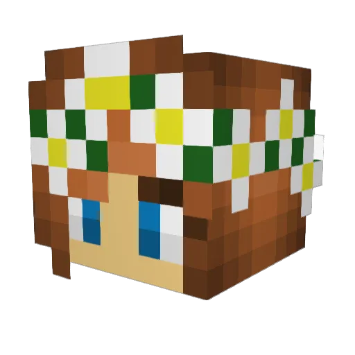 iiPasta Minecraft avatar head, 3D render