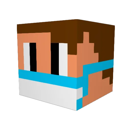 iiPuR3 Minecraft avatar head, 3D render