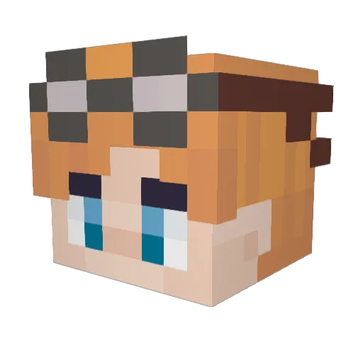 iiToshi Minecraft avatar head, 3D render