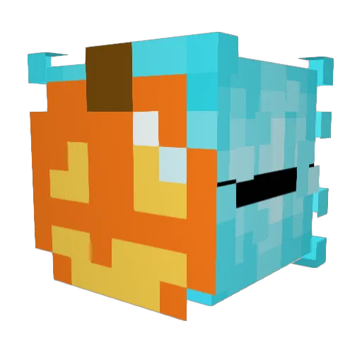 ii_Lay Minecraft avatar head, 3D render
