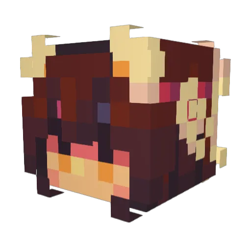 iiboba Minecraft avatar head, 3D render