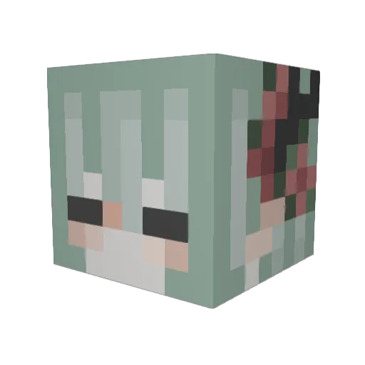 iidxrkness Minecraft avatar head, 3D render