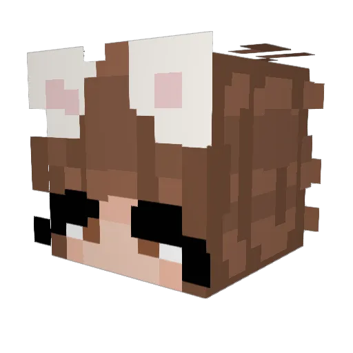 iihachu Minecraft avatar head, 3D render
