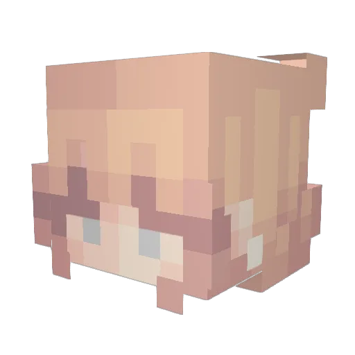 iimpooping Minecraft avatar head, 3D render
