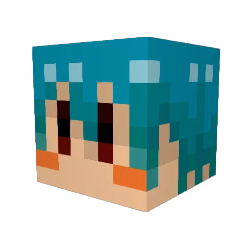 iinagi Minecraft avatar head, 3D render