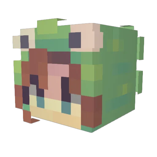 iios_ Minecraft avatar head, 3D render