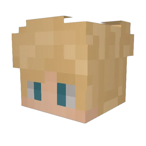 iitsCharlie Minecraft avatar head, 3D render