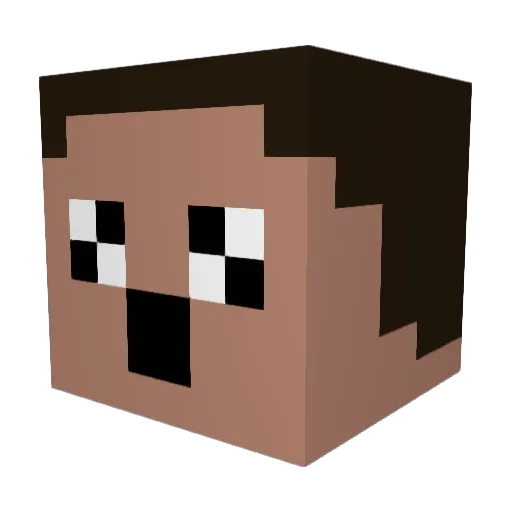 ijmk Minecraft avatar head, 3D render